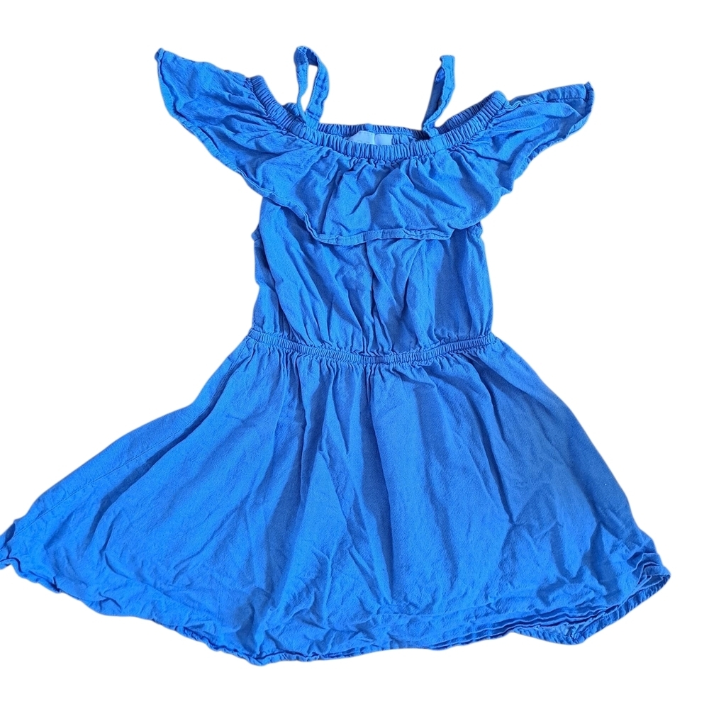 3/20$ BCBGirls Blue Off-Shoulder Ruffle Dress | Size 6 | Summer Chambray